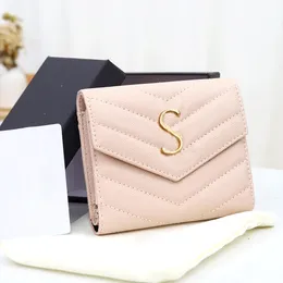 Designer Wallet Card Holder Women's Tri-Fold Wallet Passport Holder Driver License Wallet Classic Wear Caviar Full Grain Leather Wallet 8a high-end med fodral