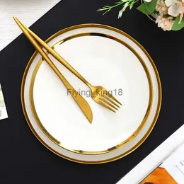 Ceramic Dinner Tableware White Nordic Knife Gold Cutlery Luxury Items Conjunto De Pratos Para Jantar Completo Kitchen Utensils HKD230812