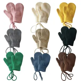 Barn s mittens godisfärg ull babyhandskar vinter halter för barn tjej pojkar takinted barn mitten varma spädbarnstillbehör 2023 230823