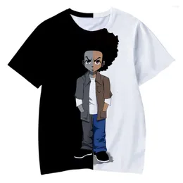 Men's T Shirts Summer The Boondocks T-Shirts Cartoon Anime 3D Print Streetwear Men Women Casual Fashion Oversized O-Neck Shirt Kids Tees