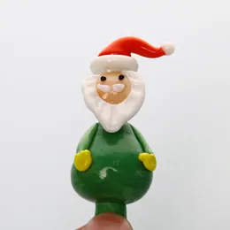 Новый стиль курить красочный пирекс толстый стеклянный стеклянный ручной ручной рождественский снеговик снеговик с снеговиком пузырьковой карбюратор шляпа шляп