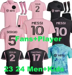 2023 2024 Inter Miami Fußballtrikots CF MESSIS MARTINEZ HIGUAIN MLS 23 24 Damen Herren Kinder Kit Fußballtrikots Spieler Fans Version Uniform vor dem Spiel