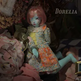 Dolls Bjd Pop 14 Dorelia Met 4 Punten Body Hars Speelgoed Kleurrijke Gezicht Makeup Stiksels Stijl Bloemen ROK 230822