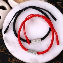 Charm Armband Tibetan Buddhist Six-Character Dragon Boat Festival Röd flätad armband