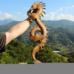 Dekorativa föremål Figurer Harts Carving Dragon Statue Wall Hanging Decor Sculpture Craft Home Ornament 230823