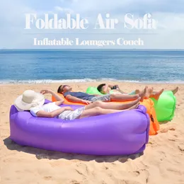 Schlafsäcken im Freien faltbare Luftsofa inblasbare Lounge Couch Schlafbett Camping Travel Beach Lounge Stuhl Wasserdichte Ultraleichtstuhl 230823