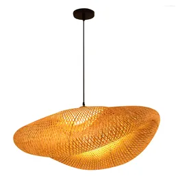 Pendant Lamps Rattan Lamp Shade Bamboo Chandelier Creative Ceiling Light El Lighting Tea Room Woven