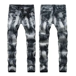 Men s jeans Loose Straight Leg Trendy Street Hip Hop Dark Y2K Dragon Totem broderi Tie Dye Wide Leg Pants Retro skateboard 230823