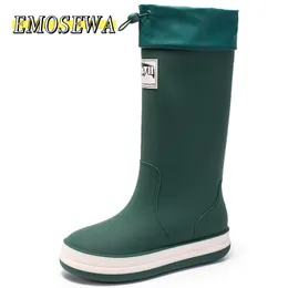 Rain Boots EMOSEWA Thicksoled Hightube Couple Camping Outdoor Wading Beam Mouth Upstream Work Fishing Shoes 230822