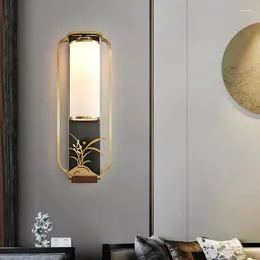 Lampa ścienna mosiężna mosiężna nowoczesna luksusowa dekoracja wnętrz domowa sypialnia sypialnia nocna oświetlenie korytarza salonu
