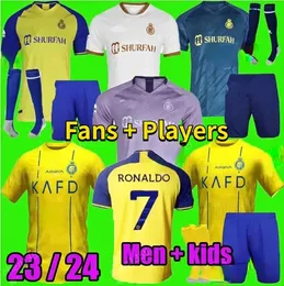 AL NASSR FC Soccer Jerseys Ronaldo 2023 2024 Hem Yellow Away 22 23 24 Cr7 Gonzalo Martinez Talisca Konan Vincent Aboubakar Men Football Shirt Al-Nass FC