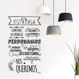 Wall Stickers En Estacasa Cumplimos Las Promesas Vinyls House Rules Spanish Quotes For Kitchen Livingroom Decor Decals 230822