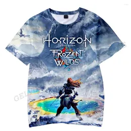 Camisetas masculinas Horizon zero camisa da Dawn Men Mulheres moda camisetas crianças hip hop tops tees meninos tee de manga curta camisetas jogo de camiseta