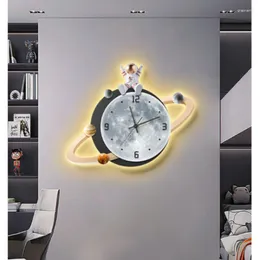 Wall Clocks Modern Simple Moon Living Room Clock Children's Cartoon Creative Bedroom Silent Lamp