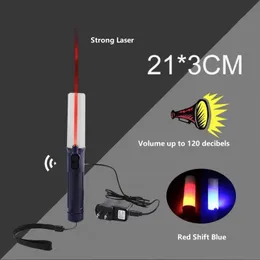 나이트 레드 블루 플래시 경고 경고 조명 불 다 종성 전자 휘파람 충전식 LED 트래픽 배턴