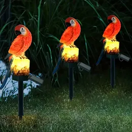 Decorações de jardim solar led luminja ao ar livre à prova d'água de animais de papel de papagaio de papagaio de papagaio para patrimônio lumin