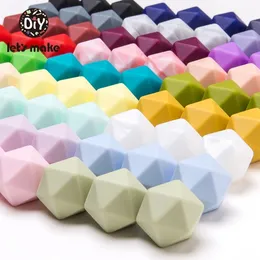 Teethers Toys Lets Make 10pc 14mm Silicone Beads Hexagon Bpa Free Teether Diy Teething Toy Baby Chewable Accessories 230822