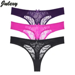 여자 팬티 Jullexy 섹시 레이스 속옷 여성 란제리 S m l xl g String 투명한 끈 팬티 여성용 팬티 솔리드 230822