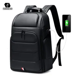Школьные сумки Fenruien Водонепроницаемые рюкзаки USB -зарядка Anthefteft Men rackpack Fit 156 дюймов для ноутбука высокая емкость 230823