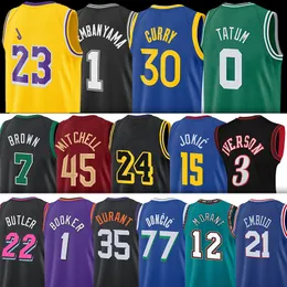 1 Victor Wembanyama LeBron James Harden Basketball Jerseys Stephen Curry 12 Ja Morant Trae Young Luka Doncic Kyrie Irving LaMelo Ball Jayson Tatum Dwyane Wade