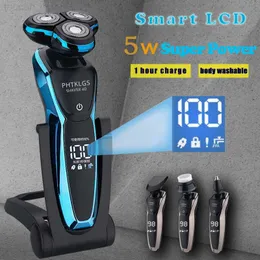 Elektrische Rasur -Rasiermaschinen wasserdichte Bartschneider für Mann Catcher USB wiederaufladbare nasse trockene Dual -Verwendung Rasiermesser L230823