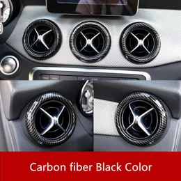 ABS Carbon Fiber Style Air Conditioning Outlet Circle Trim For Mercedes Benz A W17613-18GLA X15613-15CLA C11713-18 class254O