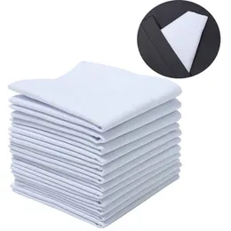 Bordservett 12st vita 100% bomullsafter återanvändbara servett napkin näsdukduk tyg diner bankett bröllop party hem bord dekorationer 40x40 cm 230823