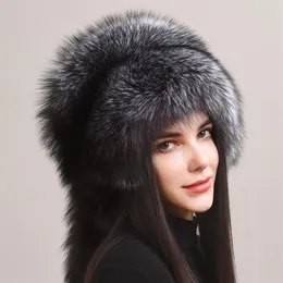 Женщина всего Pelt Real Fox Full Fur Russian Shapka Cossack Ushanka Snow Hat2496