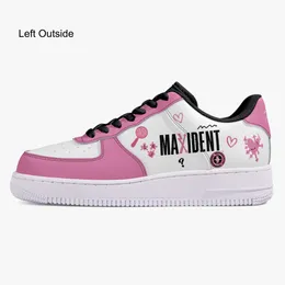 Maßgeschneiderte Schuhe Modische Freizeitschuhe für Herren DIY-Damenschuhe Weiße Sohle, rosa, weißer Schuhkörper, rosa Symbol 65666