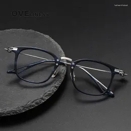 Sonnenbrillen Rahmen Acetat Titangläser Rahmen Männer Frauen 2024 Vintage Retro Runde verschreibungspflichtige männliche Brille Optical Spectacle Eyewear
