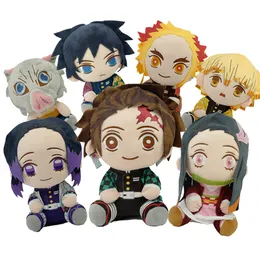 Plüschpuppen 20 cm Dämon Slayer Toys Anime Figur Kamado Tanjirou Zenitsu Inosuke Nezuko Nettel Cartoon Stoffed Kids Gifts 230823