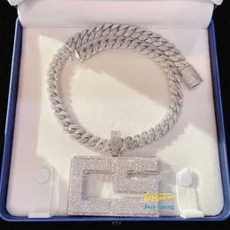Özel kişiselleştirilmiş mücevher 925 STRLING Gümüş Altın Kaplama Hip Hop Kolye VVS Moissanite Özel buzlu kolyeler