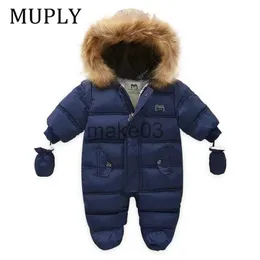 Down Coat Neugeborene Baby Super Keep Warm Winter Kleidung Kleinkind Jumpsuit Kapuze in Fleece Girl Boy Kleidung Overalls Kinder Outerwear J230823