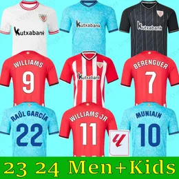 23 24 Club Soccer Jerseys BERENGUER 2023 2024 MUNIAIN Athletic Bilbao Home Away WILLIAMS Maglia da calcio RAUL GARCIA VILLALIBRE Jersey Sancet Men and Kids Fans