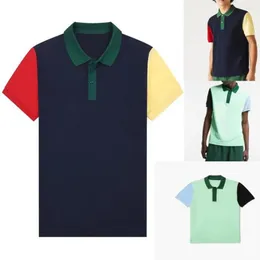 Erkek Polos Yaz 2023 Kısa Kollu Timsah Etiket Nakış Moda Renk Patchwork Polo Gömlek