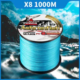 Braid Line Super Longline Fishing 1000M 8 Strands 6 10 200 300lb starka sladdar PE flätade linjer 0,1 1,0 mm rep 230822