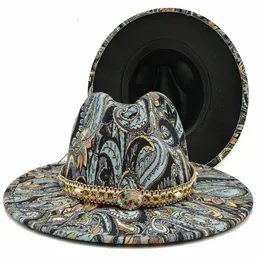 Wide Brim Hats Bucket Fedora Tie Dye Graffiti Latest Two Color Fashion Spring Unisex Jazz Hat Double Sided and Autumn 230822