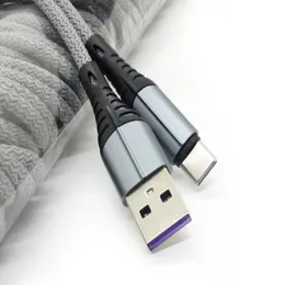 3A snellaadkabel Type-C USB-telefoondatakabel V8-interface Gevlochten stoffen kabel