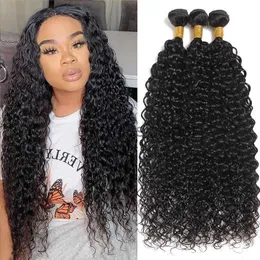 Synthetische Perücken Wasserwellenbündel 12A Brasilianisches menschliches Haar Gewebe 134pcs Deep Kinky Curly Hair 100gpc billig jungfräulich natürliches x0823