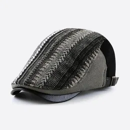 Basker retro basker hatt stickad sboy platt kepsar män visir höst brittisk gatsby cap ankabill kör kvinnor boinas varm 230822