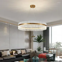 Lampade a sospensione Luce Luxury Crystal Crystal lampadario postmoderno e minimalista soggiorno nordico ristorante decorazione camera da letto oro a LED oro creativo