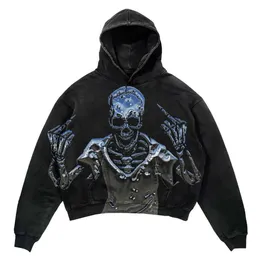 Mens Hoodies Sweatshirts Y2k Grunge Fashion Oversized HoodieHip HopHarajukuRetro Long Sleeve HoodieGoic Punk Personality Graphic Streetwear L0823