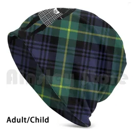 Berets The Gentleman-Black Watch Version Vecyging Cap DIY Drukuj Druk Tartan Black Scottish