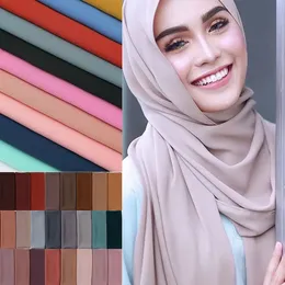 Hijabs Donne a bolle semplice Chiffon Scarf Hijab Wrap Stampa Scialli a colori solidi Hijabs Scarpes 56 Colori 230823
