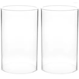 Kerzenhalter 2 Stcs Schattenzylinder Vasen Esszimmerleuchte Glaglas Desktop -Schatten Transparent Deckungen klar