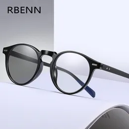 ブルーライトブロッキングメガネRbenn Pochromic Reading Glasses Men Anti Blue Light Computer Perbyopia眼鏡変更カラーアイウェア0.75 1.75 230823