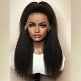250 gęstości HD przezroczystą koronkową perwersyjną prostą perukę Yaki Peruki ludzkie włosy dla kobiet Brazylijska koronkowa peruka z włosami dla dzieci