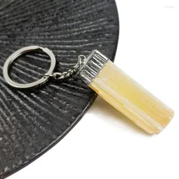 Keychains FYSL Silver Plated Circle Irregular Shape Many Colors Gypsum Key Chain For Gift Trendy Jewelry