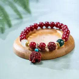 Strand natürlicher Zimtstein Stein rote Gebet Perlen Elefant Armband Rosenkranzmeditation Armbänder Männer Frauen Yoga Schmuck Geschenk Pulsera