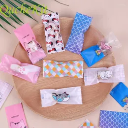 Present Wrap 100 PCS Plastic Candy Packaging Bag Colorful Mini Bags Cartoon Diy Handmade Nougat Milk Taffy Wrapper